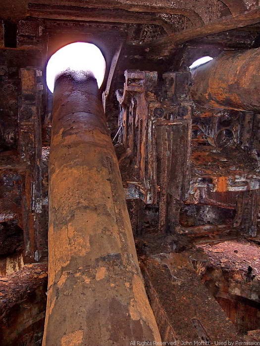 Battery Marshall - View of both 14 inch gun barrels.