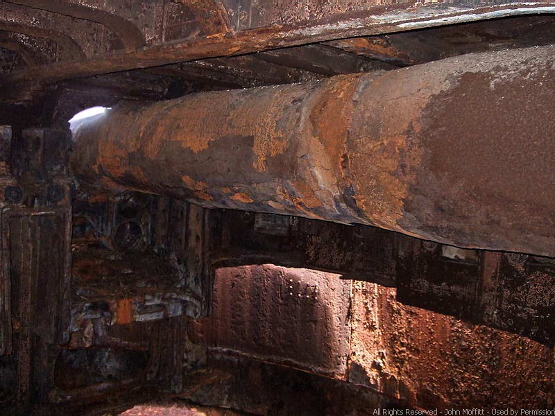 Battery Marshall - The horizontal right side 14 inch gun barrel.