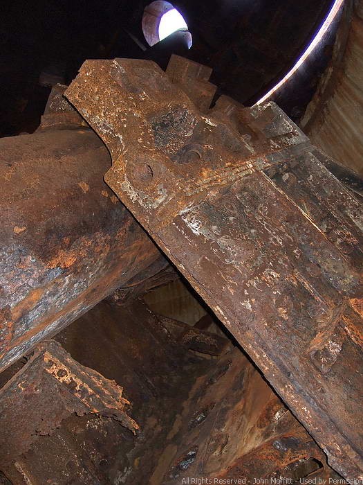 Battery Wilson - In the foreground is the barrel that completely fell down inside the turret. The other barrel is visible above it sticking out its gun port.